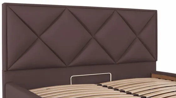 Ліжко Двоспальне Leeds Comfort 180 х 190 см Fly 2231 З підйомним механізмом та нішою для білизни Темно-коричневий Київ