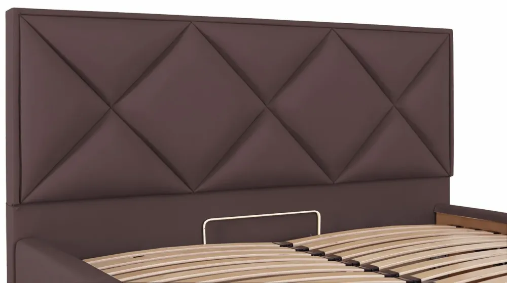 Ліжко Двоспальне Leeds Comfort 180 х 190 см Fly 2231 З підйомним механізмом та нішою для білизни Темно-коричневий Київ - фото 6