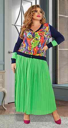 Костюм зі спідницею в складку плісе великого розміру (50) Київ