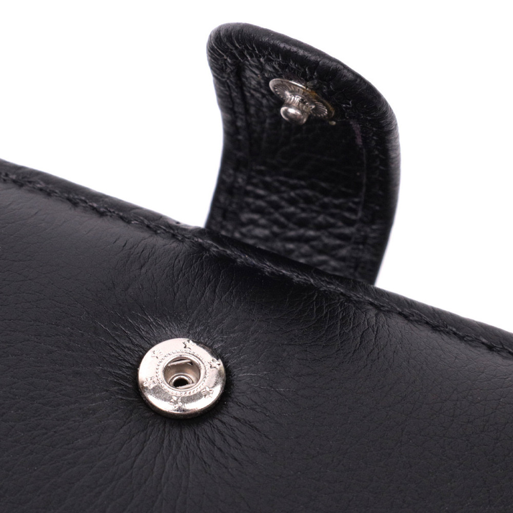 Чоловічий вертикальний шкіряний гаманець, чорний (ST Leather) Київ - фото 16