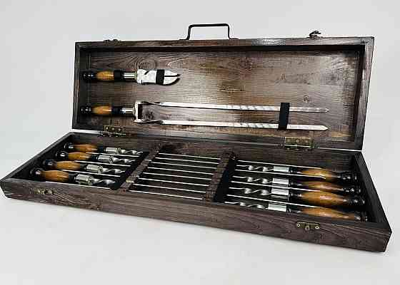 Подарунковий набір шампурів у дерев'яному кейсі ПРЕМІУМ (МАЛЕНЬКИЙ) HAPPY DAYS Тернопіль