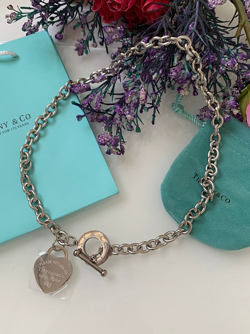 Сердце подвеска цепь на шею Тиффани Tiffany / мешочек Тиффани Одесса - изображение 5