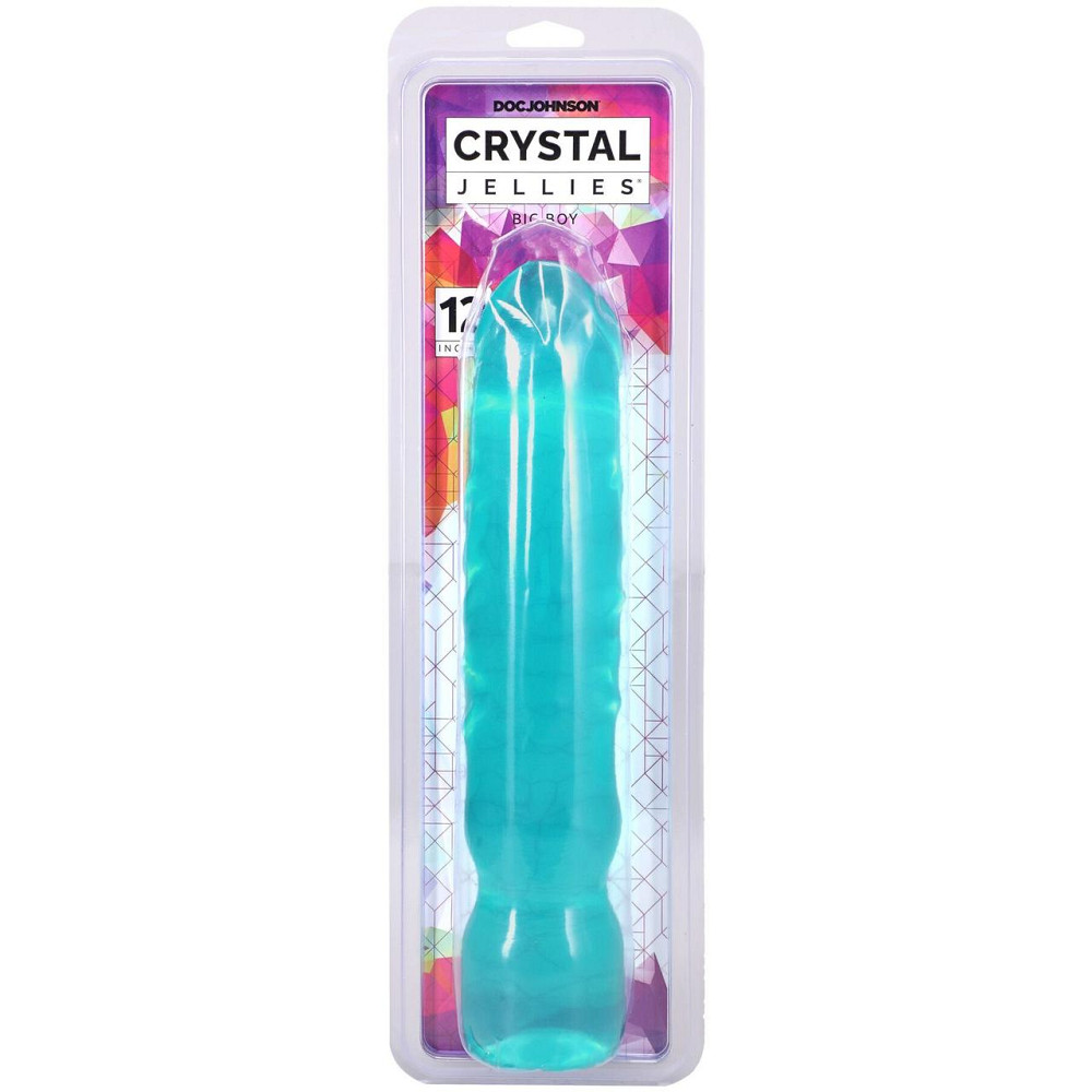 Фаллоимитатор Doc Johnson Crystal Jellies - 12 Inch Big Boy - Teal Sex Aura Киев - изображение 2