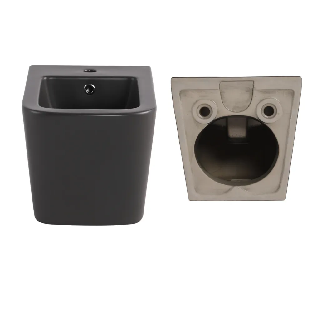 Комплект Qtap Tern Anthracite 3 в 1: унітаз підвісний Ultra Quiet + біде підвісне + раковина накладна QTTERAN49161 Київ - фото 20
