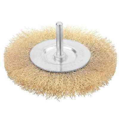 Щітка для електроінструменту Tolsen дискова 100 мм х 6.4 мм, гофрований латунований дріт (77543) Вінниця