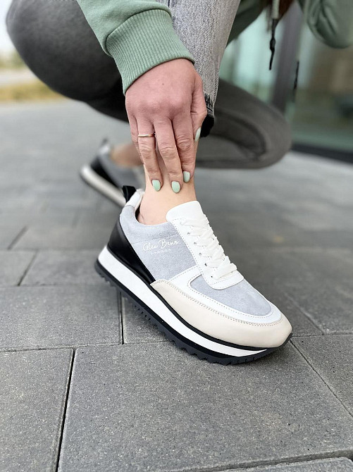 ALEX BENZ Кросівки жіночі ALEX BENZ DJ66 сірі (весна-осінь, шкіра+замша натуральна) (5014) Коломия - фото 6