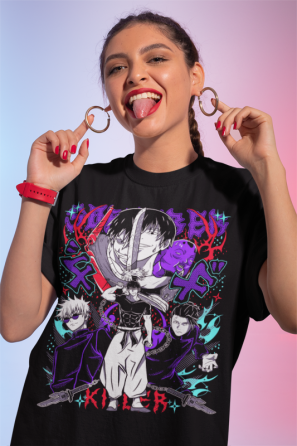 Футболка для мальчика аниме Магическая битва оверсайз (рост от 165 до 180 ) Черний AnimeJ0098m Днепр