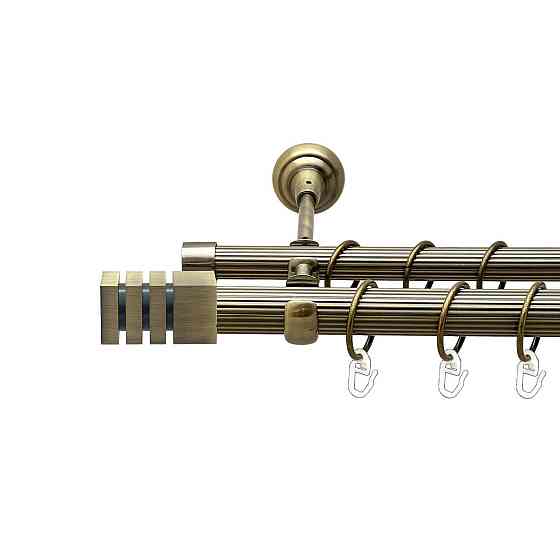 Карниз Orvit Акорда металевий дворядний відкритий рифлена труба кільце металеве Антик 25\19 мм 200 см Львов