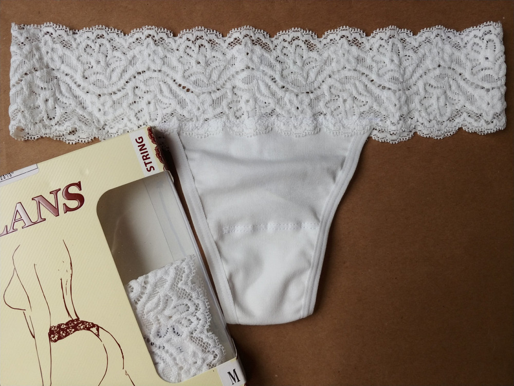 Стринги кружевные хлопок (2шт в уп) Lans 22/030 XL, Белый Киев - изображение 2
