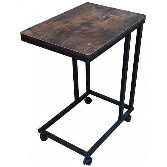 Журнальний стіл на коліщатках лофт Bonro ST-1045 чорний з дубом Київ