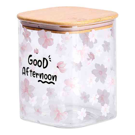 Банка для сыпучих продуктов с бамбуковой крышкой 900 мл Киев