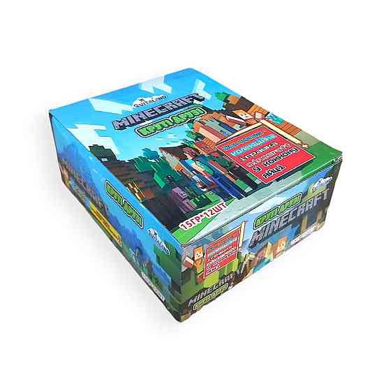 Упаковка яєць із сюрпризом Joy Minecraft Vitaland 15 г × 12 шт — солодощі та іграшки для дітей Харків