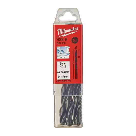 Свердло по металу HSS-R MILWAUKEE DIN338, діаметр 10,5мм, (5шт) Одеса