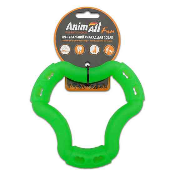 Игрушка AnimAll Fun кольцо 6 сторон для собак, зеленый, 15 см Киев