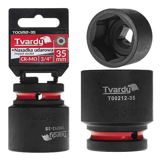Головка ударна "Tvardy" з хром-молібденової сталі (Cr-Mo)  3/4"  6-гранна 35 мм Київ