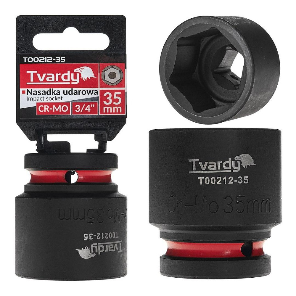 Головка ударна "Tvardy" з хром-молібденової сталі (Cr-Mo)  3/4"  6-гранна 35 мм Київ - фото 2