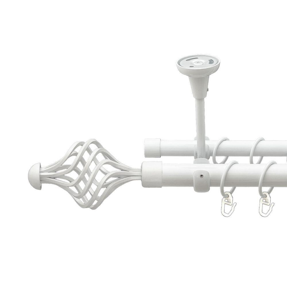 Карниз Orvit Арезо металевий дворядний відкритий до стелі гладка труба кільце металеве Арктіс 25\19 мм 200 см (00-00021086) Львів - фото 1