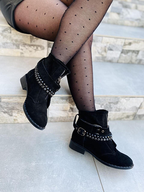 SOTHBY'S Жіночі черевики Sothby's чорні натуральна замша весна-осінь висота 13см (Б-5502/2) 37р Коломыя - изображение 8