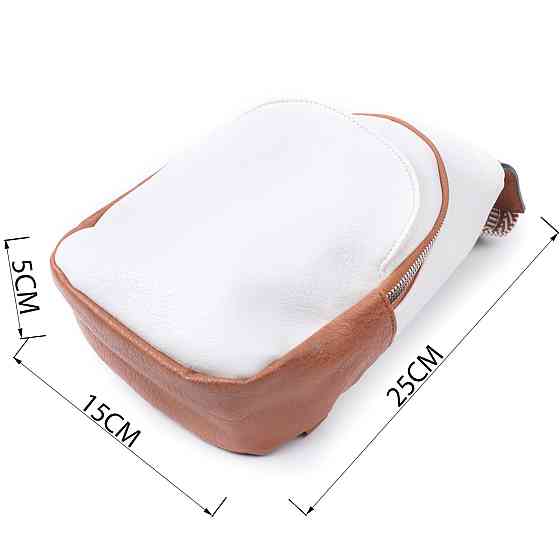 Невелика жіноча сумка через плече з екошкіри з акцентом на текстильну лямку Vintage 22779 Білий Київ