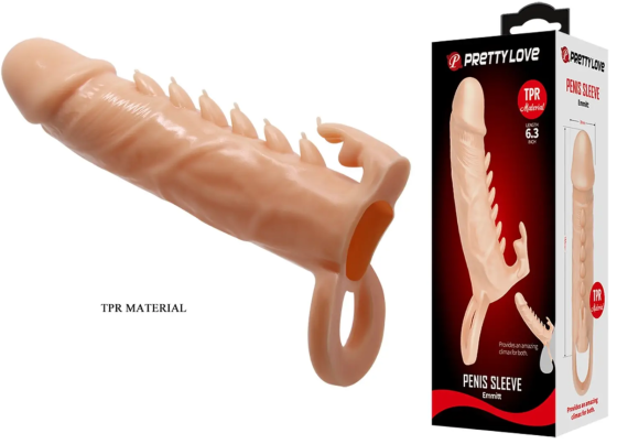 Удлиняющая насадка (удлиняет на 4 см) PREETTY LOVE - Penis Sleeve Emmitt Sex Aura Киев