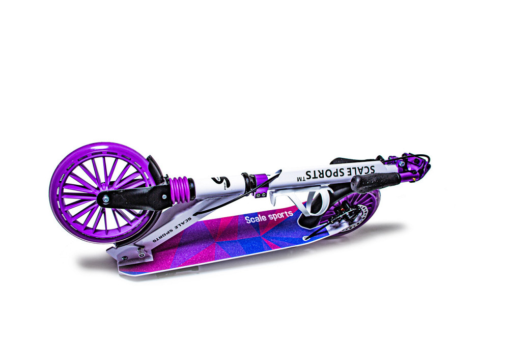 Дитячий самокат Scale Sports SS-23 + ліхтарик + дзвіночок. Дискове гальмо. Передній амортизатор. Фіол Одеса - фото 6