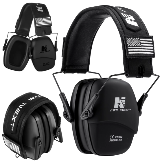 Тактические наушники для стрельбы с шумоподавлением,Arm Next,Черные SBR Киев