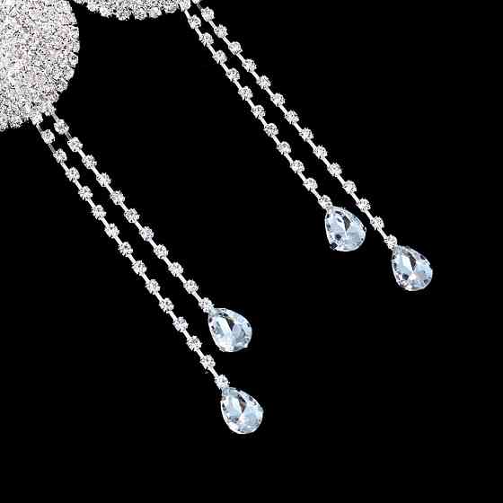 Наклейки на груди з камінням 5 см сріблястий Київ