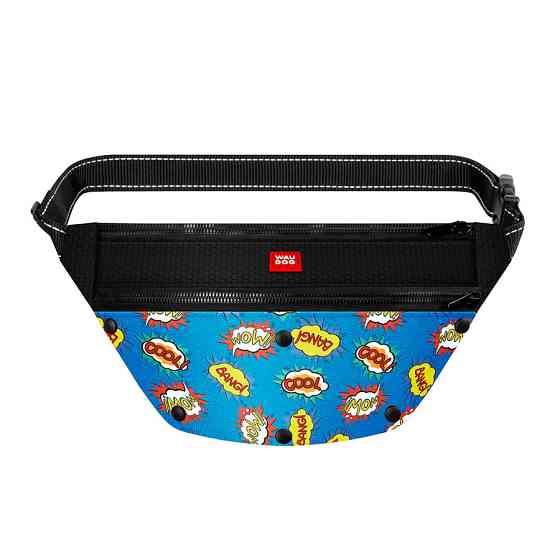 Поясна сумка-бананка WAUDOG Textile для корму та аксессуарів, малюнок "ВАУ", розмір 33*17*10 см Вінниця