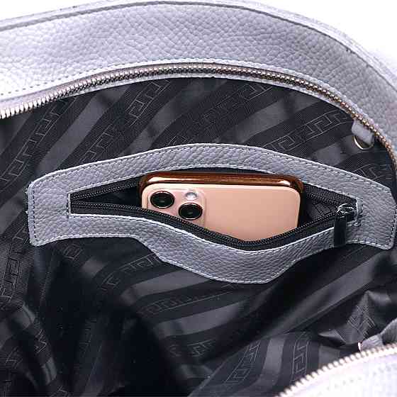 Кожаная женская сумка-шоппер Shvigel 16360 Серый Киев