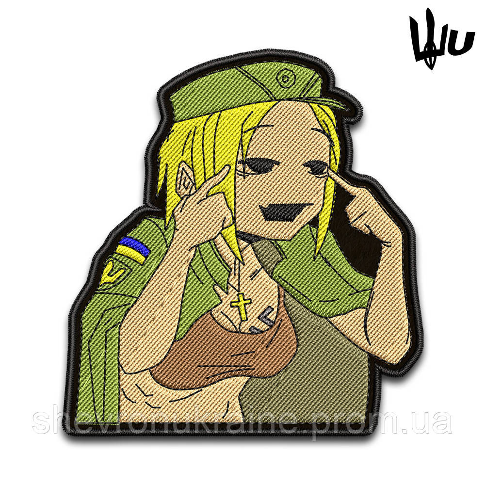 Шеврон под заказ АНИМЕ ДЕВУШКА ВСУ (Срок изготовки 3-5 дней. На липучке) Размер 9x8.5см Киев - изображение 1