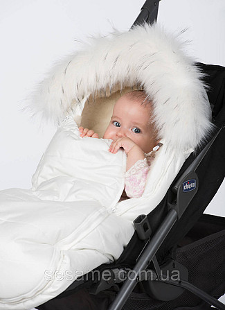 Конверт-Кокон на овчине Baby XS ДоРечі Белый узлісся Харків - фото 5