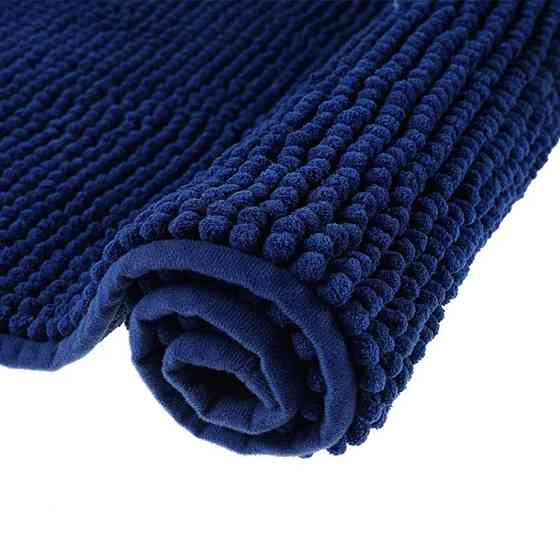 Килимок для ванної кімнати та душу з м'яким ворсом Bathlux 80*50 із спеціального нековзного матеріалу Синій Кам'янець-Подільський