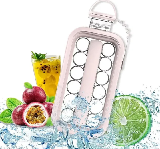 Силиконовая бутылка для льда на 17 шариков Розовый Киев