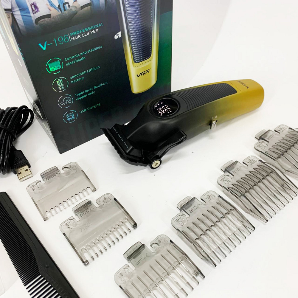 Професійна машинка для стрижки волосся та бороди VGR, Акумуляторна універсальна машинка для стрижки QM-73 Львів - фото 11