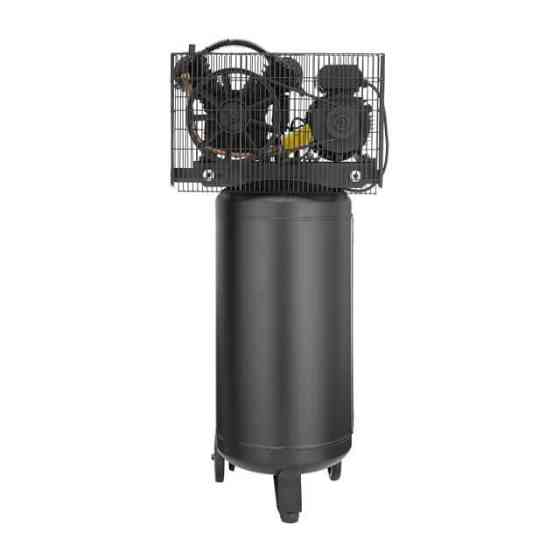 Компресор, 100 л, вертикальний, 3,0 кВт, 220 В, 10 атм, 500 л/хв, 2 циліндри, 83 дБ INTERTOOL PT-0017 Киев