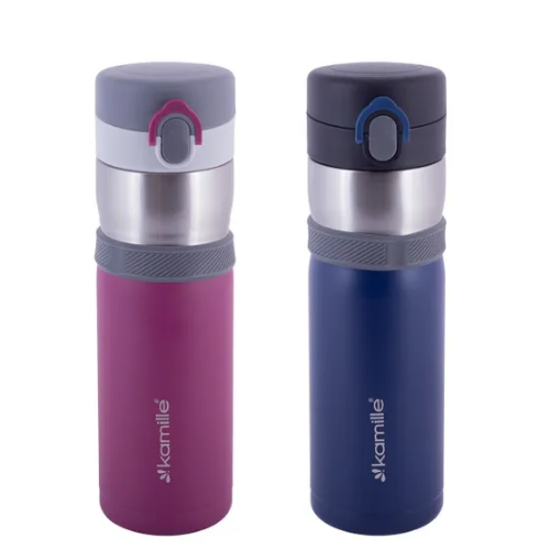 Термопляшка 400мл нержавіюча сталь (блакит/фіолет/помаранч/салат) KAMILLE 2014 Житомир - изображение 2