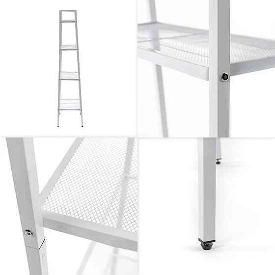 Стелаж-етажерка чотириярусний з металу 60х35х148см Білий SW-00002104 Київ