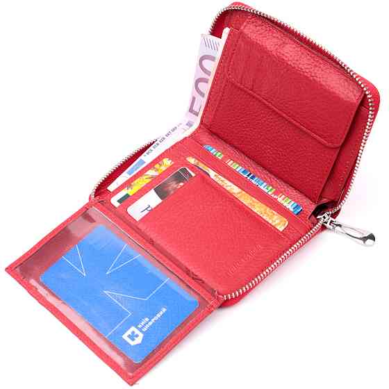 Симпатичный женский кошелек из натуральной кожи ST Leather 22448 Красный Киев