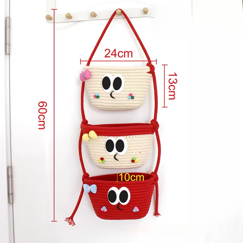 Навесной органайзер для детей | Плетеная корзина для хранения игрушек и аксессуаров, красная Каменец-Подольский - изображение 2