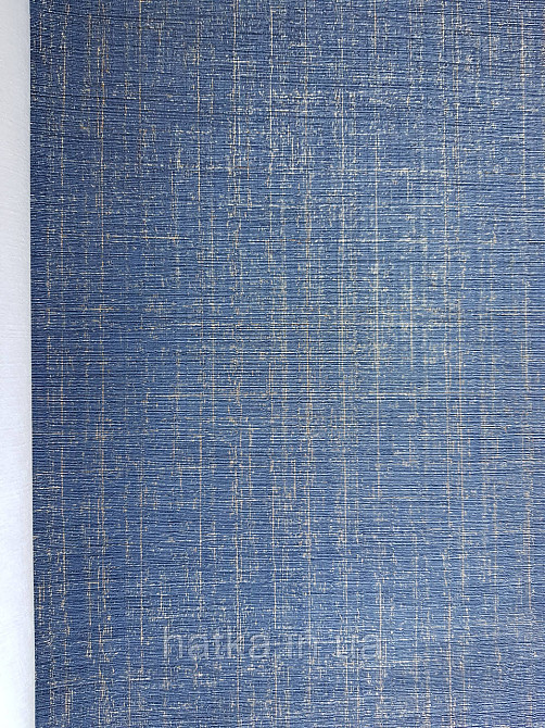 Обои флизелиновые эко Casadeco Five O'Clock 0.53х10 однотонные темно синие прожилки золотом под ткань гобелен Киев - изображение 2