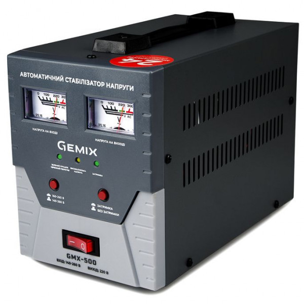 Стабілізатор напруги Gemix GMX-500, 500ВА/350Вт (GMX-500) Київ - фото 2