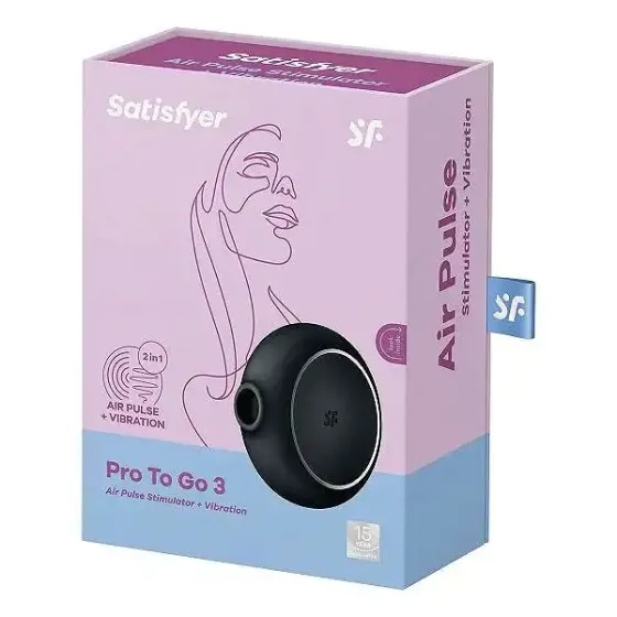 Вакуумний стимулятор із вібрацією Satisfyer Pro To Go 3 Black Львів