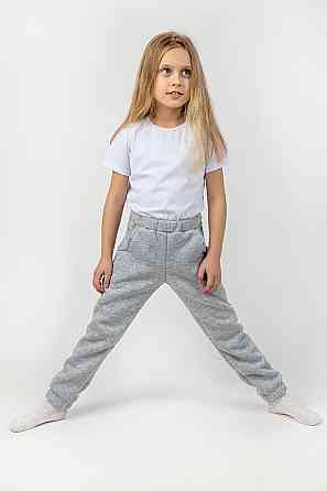 Дитячі теплі штани унісекс, сірий меланж топ Крохатушка одяг Київ