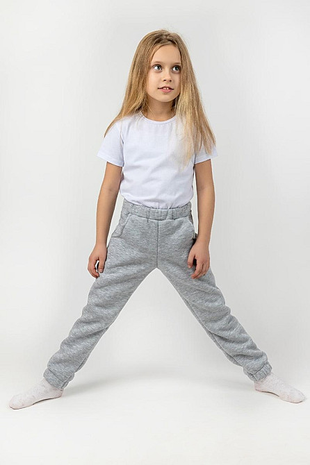 Детские теплые штаны унисекс, серый меланж топ Крохатушка одяг Киев - изображение 5
