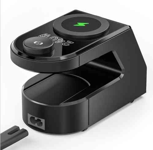 Сетевая зарядная док-станция H688 240W LCD с беспроводной зарядкой (4хType-C + 2хUSB) Черный Винница