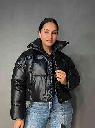 Куртка жіноча Lady Yep 30083 пуффер коротка глянцева чорна, чорний, L Київ