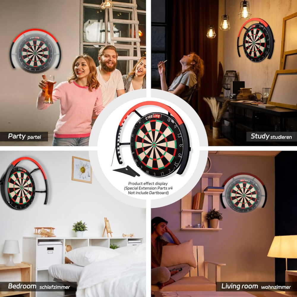 LED підсвітка для мішені дартсу CyeeLife, 270°, 114 LED, регулювання яскравості, для всіх мішеней, чорна Київ - фото 6