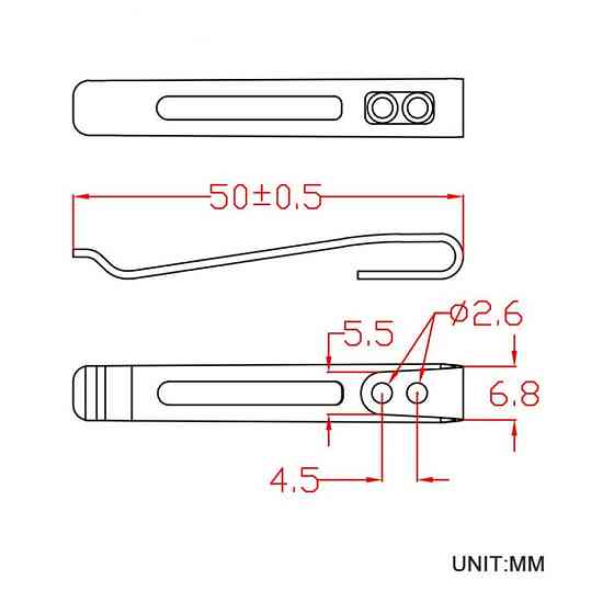 Кліпса кишенькова сталева чорна Civivi без гвинтів CA-05A-V1 Ровно
