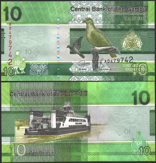 Gambia Гамбія - 10 Dalasis 2019 UNC Полтава - фото 1