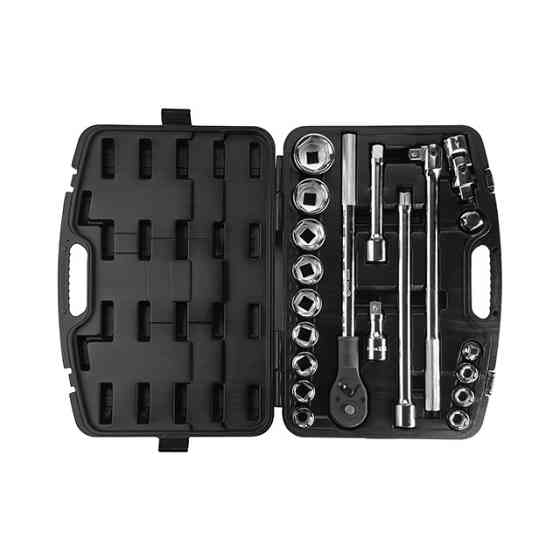 Набір інструментів, проф., 3/4", Cr-V, 20 од., головки: 19-50 мм, кейс INTERTOOL ET-6023 Київ